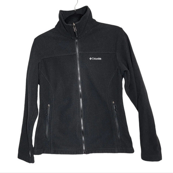 Columbia black fleece zip up jacket. - Picture 1 of 11
